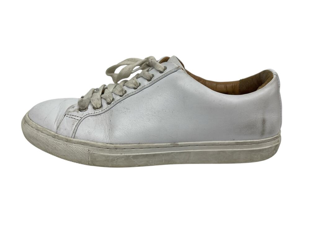 Thursday Everyday Men's White Leather Lace Up Low Top Casual Sneakers Shoes 7.5